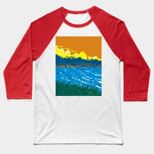 Devereux Beach or West Campus Beach in Isla Vista California WPA Poster Art Baseball T-Shirt